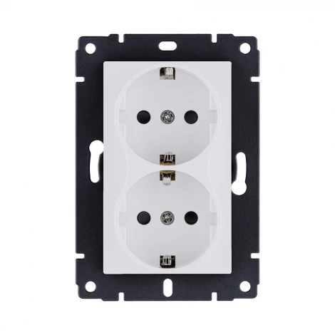 Розетка штепсельная SCHUKO двойная 16A/250 В белый матовый Kollinger REA-032WM для Aspekt, Eleganz, Reflex