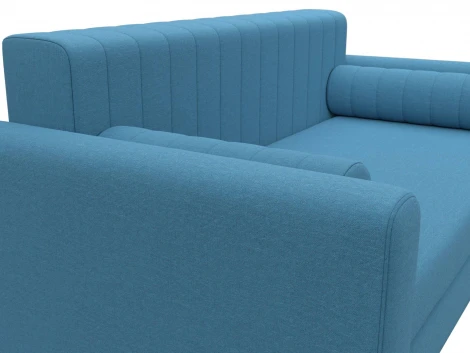 Диван прямой Лига-070 (ЛДСП,Брус,Фанера/Дерево/Рогожка/Голубой) Лига Диванов 129648