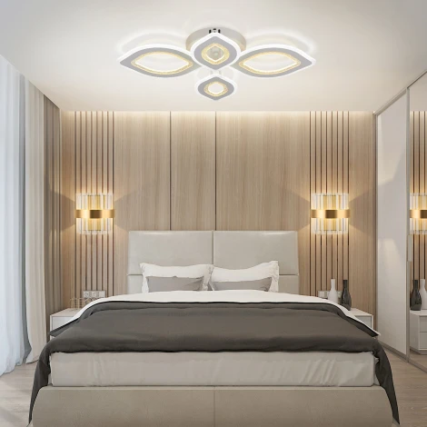 Потолочная люстра светодиодная Natali Kovaltseva Angel LED LAMPS 81197 с пультом ДУ, моб. приложением 160W, белый, LED