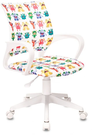 Кресло детское Бюрократ BUROKIDS 1 W белый монстры крестовина пластик пластик белый