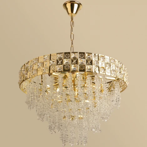 Подвесная люстра хрустальная Reluce 08301-0.4-10 G (220V, на цепи)