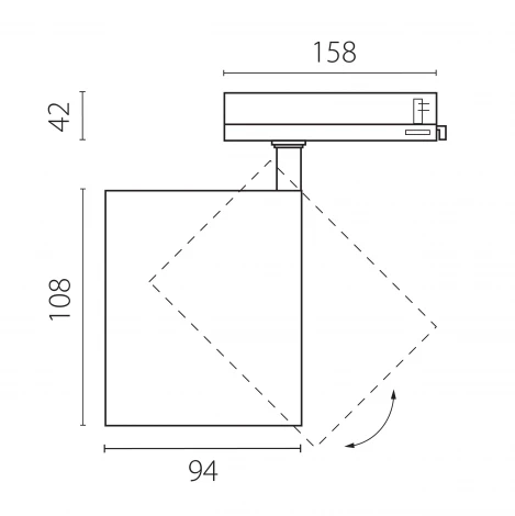 Трековый светильник трехфазный светодиодный LED 35W 220V с адаптером Lightstar Alta Base A5437QT