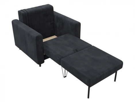 Кресло Лига-070 (ЛДСП,Брус,Фанера/Дерево/Велюр/Темно-серый) Лига Диванов 132555