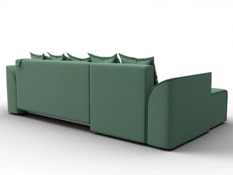 Диван угловой Лига-113 угол левый (ДСП,Рогожка/Зеленый) Лига Диванов 136706L