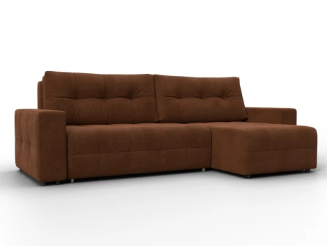 Диван угловой Лига-122 угол универсальный (ДСП,Брус,Велюр/Терракотовый) Лига Диванов 137610