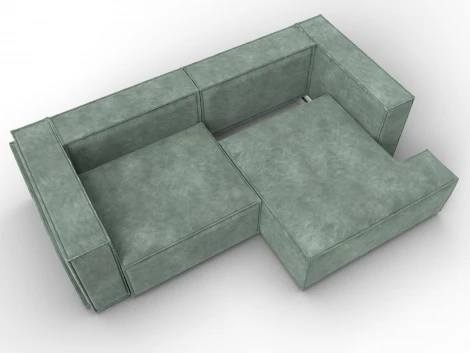 Диван угловой Лига-061 угол левый (ДСП,Брус,Фанера,Велюр/Зеленый) Лига Диванов 131146L