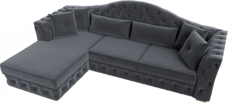 Диван угловой Артис левый угол (Серый/Велюр) Лига Диванов арт.121586L