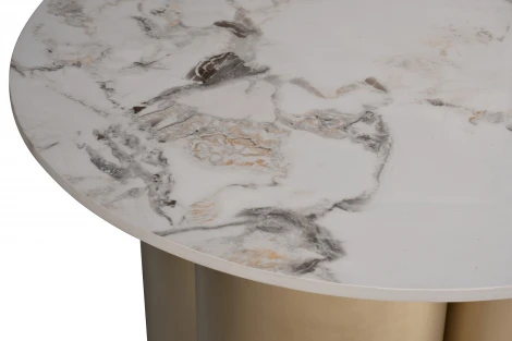 76AR-63043 Стол журнальный керамогранит белый d60*45см Garda Decor