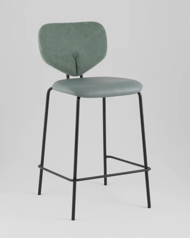 Стул полубарный Masey зеленый со светло-зеленой экокожей Stool Group арт.УТ000039584