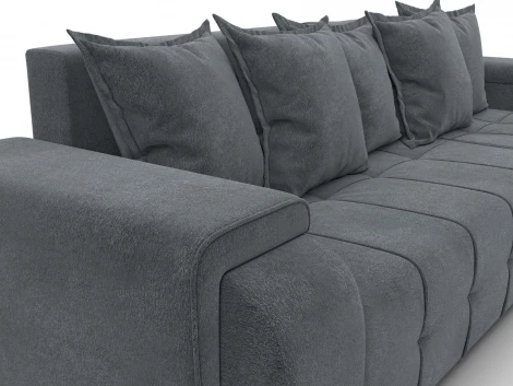 Диван угловой Лига-121 правый угол (ДСП,Брус,Велюр/Светло-серый) Лига Диванов 137355