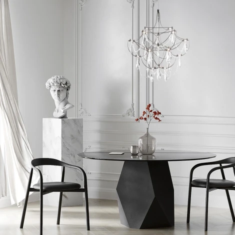 Подвесная люстра светодиодная хрустальная с пультом с регулировкой цветовой температуры Modelux MODELUX ML.5601.400P СН