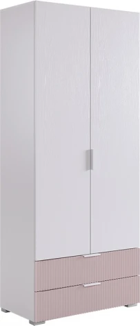 Зефир Шкаф двухдверный 108.01 Mebelson (ЛДСП,ПВХ,МДФ,Металл/Светлое дерево,Розовый) арт.UL.108-M.103.01.3095