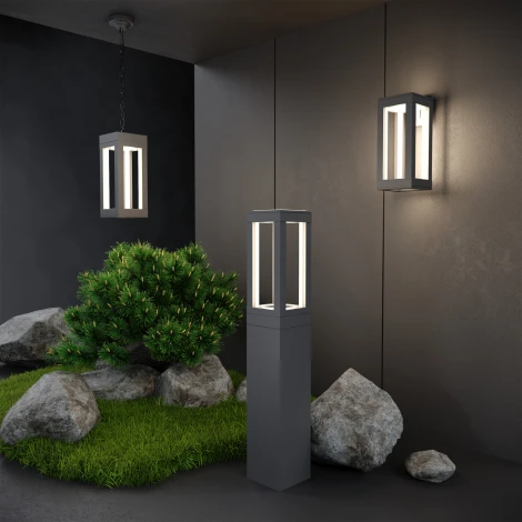 Уличный светильник подвесной Elektrostandard Frame 1528 TECHNO LED серый (220V, на цепи, IP54)