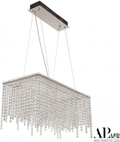Подвесная люстра светодиодная APL LED Sicilia SH05.57.B.Ni.4000 (220V, хрусталь, на тросе)