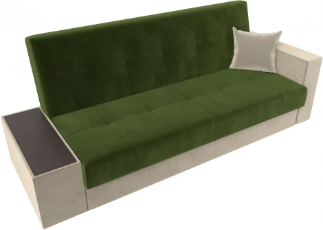 Диван-книжка Лига-020 стол слева (Зеленый,Бежевый/Микровельвет) Лига Диванов арт.118497L