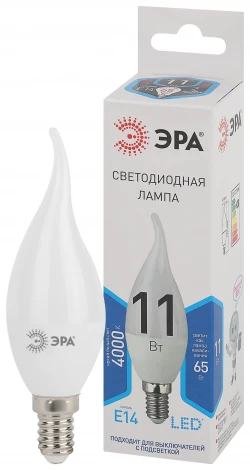 Лампочка светодиодная E14 11W ЭРА LED BXS-11W-840-E14