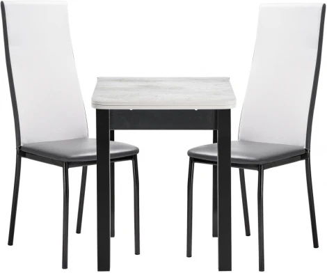 Обеденная группа Woodville Блавир белый полимер / серый полимер / метрополитан грей / черный 517035