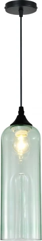 Подвесной светильник Escada Yumbilla 2110/1S Green 1х40Вт Е27, металл/стекло, черный, зеленый плафон (220V, на проводе, круглые)