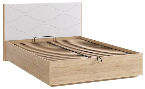 Зара Кровать с подъемным механизмом Люкс 140х200 см, цвет дуб сонома/белый Mebelson (арт.SMZ-07.1623)