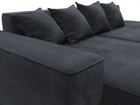 Диван угловой Лига-065 угол левый (ДСП/Пластик/Велюр/Темно-серый) Лига Диванов 129810L