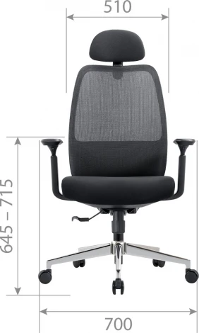 Компьютерное кресло CHAIRMAN CH581 (Металл,Пластик,Ткань,Сетка/Черный)