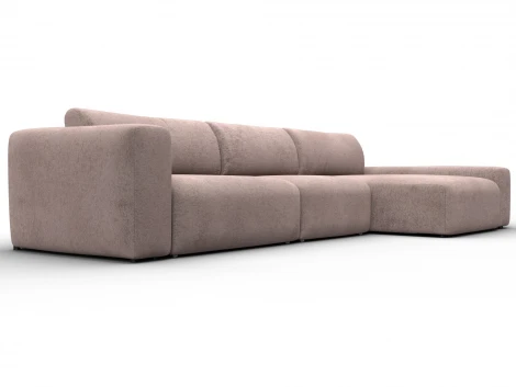 Диван угловой Лига-066 НПБ Лонг угол правый (ЛДСП,Фанера,Брус,Велюр/Бежевый) Лига Диванов 131226