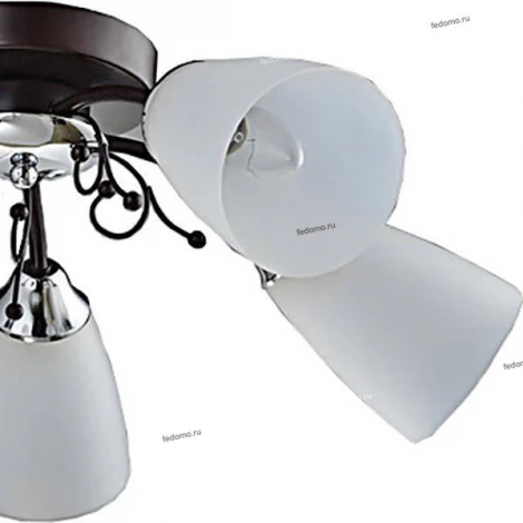 Люстра потолочная Toscom Mary, 5 плафонов, венге с хромом и белым