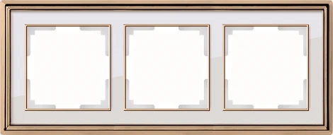 Рамка на 3 поста (золото/белый) W0031329 (a051218)