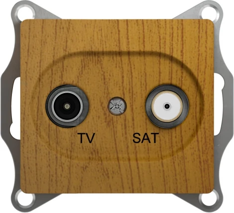Розетка встраиваемая телевизионнная оконечная TV+SAT (дуб) Systeme Electric Glossa GSL000597