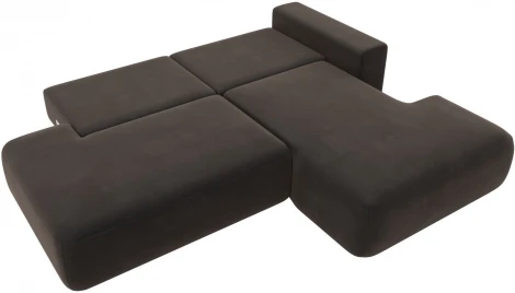 Диван угловой Лига-036 НПБ Модерн правый угол (Коричневый/Велюр) Лига Диванов арт.121411