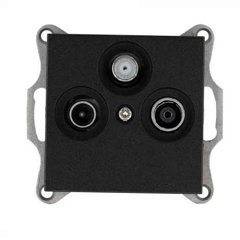 Розетка проходная TV+SAT + акустическая (антрацит) Jasmart G-Classic G6207B