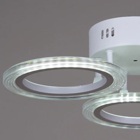 Потолочная люстра светодиодная на штанге с пультом Reluce 09812-3.3-03A WH (ночной режим, 220V, кольцо)