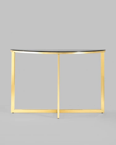 Консоль Stool Group полукруглая АЛЬБА 115*30 золото стекло черное УТ000004643