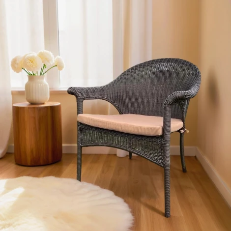 Плетеное кресло LV-140B Brown с подушкой в комплекте Afina