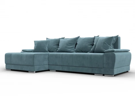 Диван угловой Лига-119 угол левый (ДСП,Брус,Фанера,ЛДС,Велюр/Бирюзовый) Лига Диванов 137090L