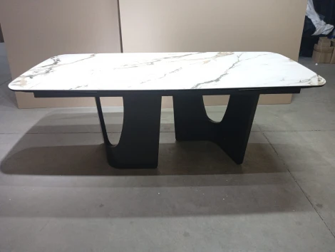 Стол БИРГЕР (BIRGER) 200 цвет KL-188 Контрастный мрамор, итал./ Темно-серый, ®DISAUR M-City 64346