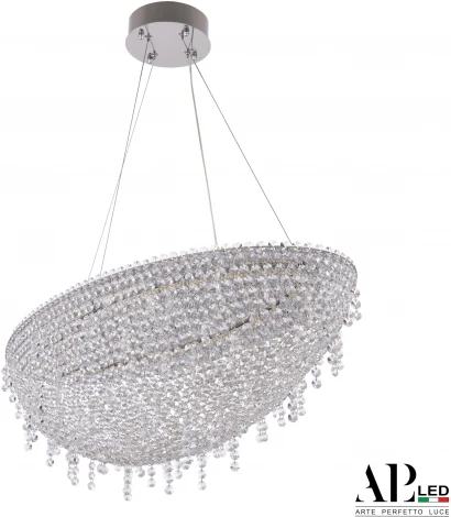 Подвесная люстра светодиодная APL LED Sicilia SH508.0.80.B.Ni.4000 (220V, хрусталь, на тросе)