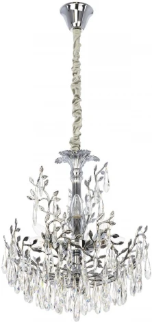 Подвесная люстра Citilux Ritz CL310061 (220V, хрусталь, подвески, на цепи, листья, ветки)