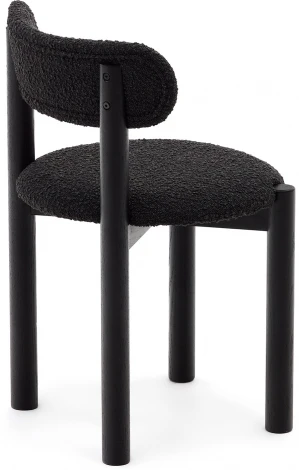 Nebai Стул из черной ткани букле и массива дуба с черной отделкой La Forma (ex Julia Grup) арт.178332