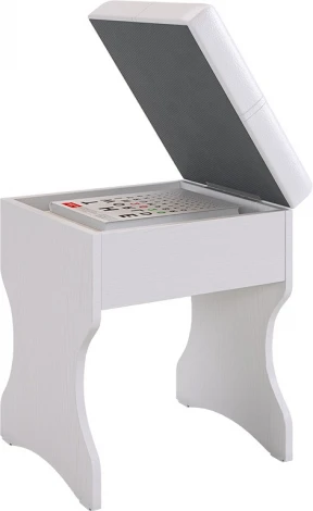 Виктория-1 Пуф Mebelson (ЛДСП,ПВХ,Экокожа/Светлое дерево) арт.SPV-1.06.2552