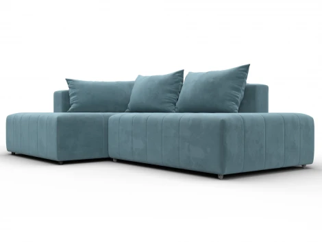 Диван угловой Лига-103 НПБ угол левый (ДСП,Брус,Фанера,Велюр/Бирюзовый) Лига Диванов 134815L