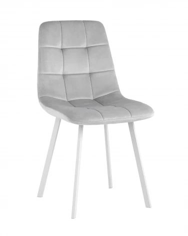 Стул Chilly велюр серебристый белые ножки Stool Group арт.УТ000039636