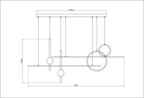 Подвесной светильник Arte Lamp Polaris A2610SP-85BK (LED, 220V, на тросе, шарики)