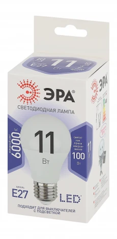 Лампочка светодиодная E27 11W ЭРА LED A60-11W-860-E27