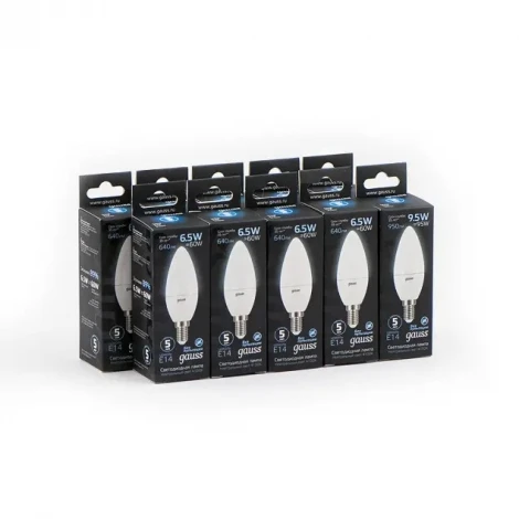 Лампочка светодиодная E14 6,5 Вт 640 lm 4100K нейтральное свечение Gauss 103101207