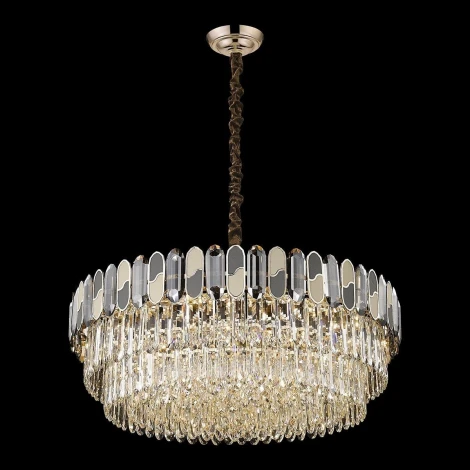 Подвесная люстра ярусная каскадная Wertmark Cordelia WE132.21.303 (220V, хрусталь, на цепи)