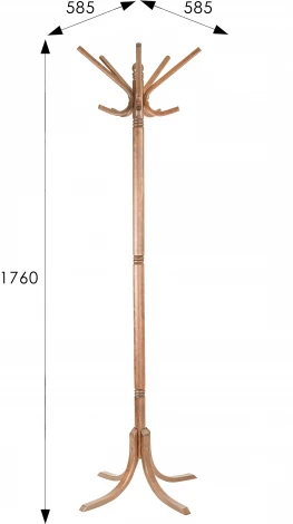 Вешалка напольная В 8Н светло-коричневый Mebelik арт.009099