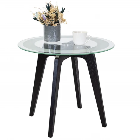 Стол журнальный Рилле 447 черный/стекло прозрачное Mebelik 009584