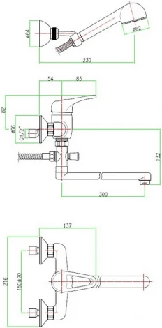 Смеситель Fiore Planet 37CR4250 универсальный