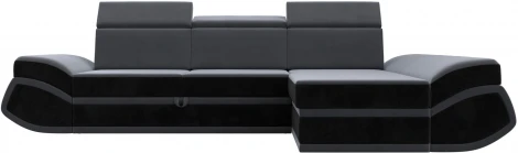 Диван угловой Лига-032 правый угол (Серый,Черный/Велюр) Лига Диванов арт.121647